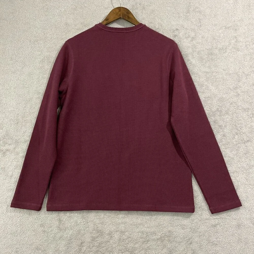 NEW Banana Republic Mens S Long Sleeve Crew Neck Shirt Cotton Polyester Blend